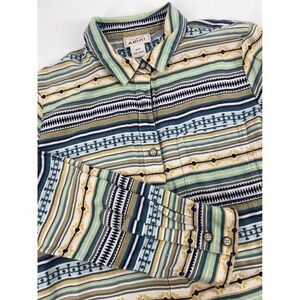 Ariat Women's Small‎ S/P Southwestern Stripe Long Sleeve Button Up Shirt